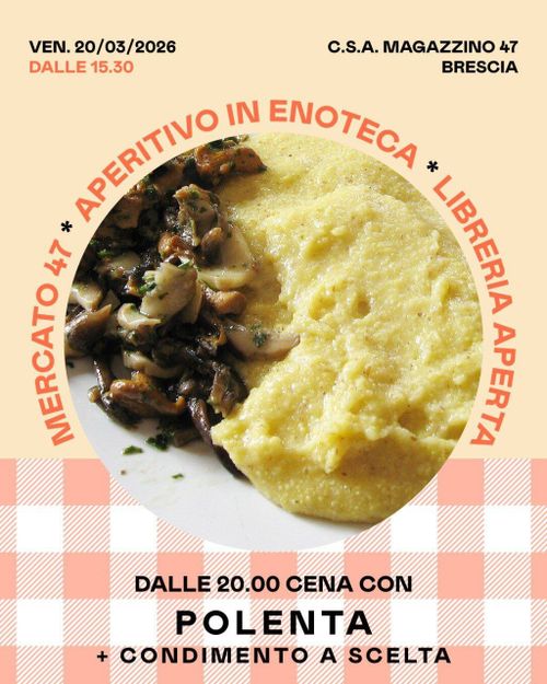 CENA SOCIALE - POLENTA CON CONDIMENTO A SCELTA 