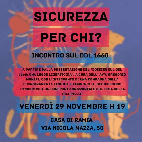 Sicurezza per chi? Incontro sul DDL 1660