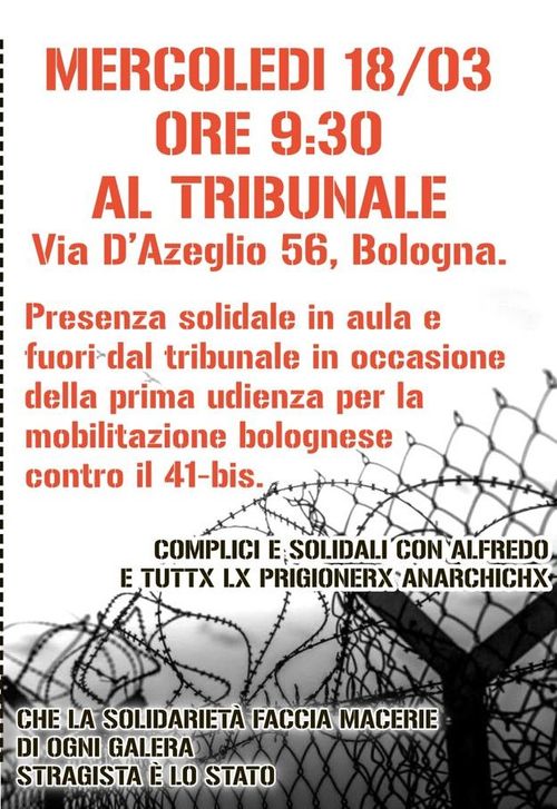Presenza solidale in aula e fuori dal tribunale