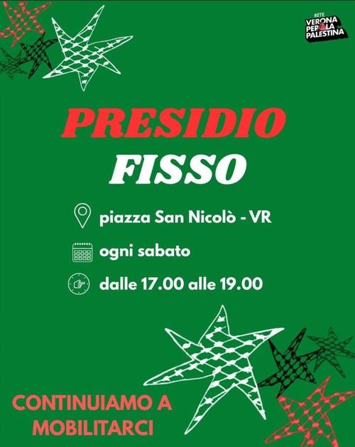 Presidio fisso - Verona per la Palestina